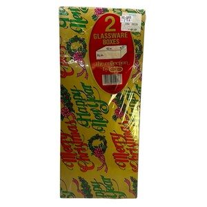 Vintage Cleo Christmas Boxes Set of 2 New Old Stock Kitsch Holiday